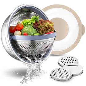 Ssmb-43 P&p Chef 4-in-1 Stainless Steel Colander With Bowl Set Rotatable Strainers For Kitche Ssmb-43 P&p Chef 4-in-1 Stainless Steel Colander With Bowl Set Rotatable Strainers For Kitche