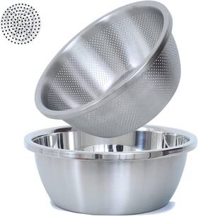 Paoli 313091560545 304 Stainless Steel Fine Mesh Colander Set 1.5 Quart Large Capacity Strainer