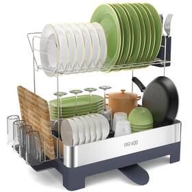 Pk811174 Parkoo Large Dish Drying Rack Racks For Kitchen Counter 2 Tier Stainle