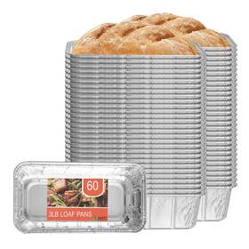 B0b4v66nkw Party Bargains 3 Lb Loaf Pans Disposable Aluminum Bread Tins 60 Pack Heavy-dut