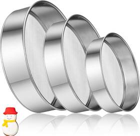 Patelai-194 Patelai 313028966952 3 Pcs Stainless Steel Round Flour Sifter Sieve Fine Mesh For Bake Decora Patelai-194 Patelai 313028966952 3 Pcs Stainless Steel Round Flour Sifter Sieve Fine Mesh For Bake Decora