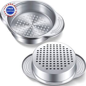 Patelai-55371 Patelai Tuna Can Strainer Stainless Steel Food Sieve Metal Press Lid 2 Pieces