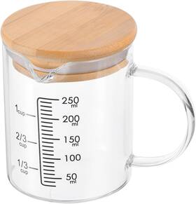 Pta230709tt000333eu Patikil 250ml Glass Measuring Cup 3.3 Borosilicate Black