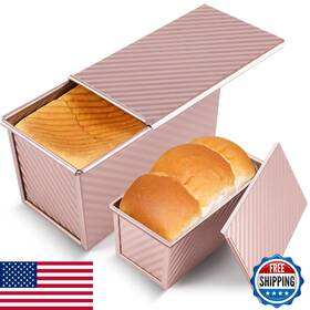B0cmthv6sk Pavsrmy 2 Pack Pullman Loaf Pan With Lid 1 Lb/0.5 Lb Dough Capacity Premium No