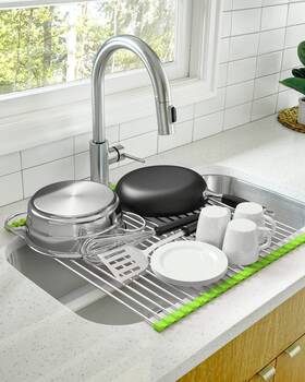 B07f7kmptg Pennakool Roll Up Dish Drying Rack - Xl 20x18 Stainless Steel Over The Sink Protectiv B07f7kmptg Pennakool Roll Up Dish Drying Rack - Xl 20x18 Stainless Steel Over The Sink Protectiv