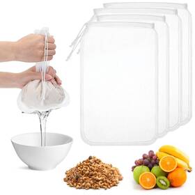 589130 Peovlvn 4 Pack Nut Milk Bag Reusable Fine Mesh Strainer For Juicing Food Stra