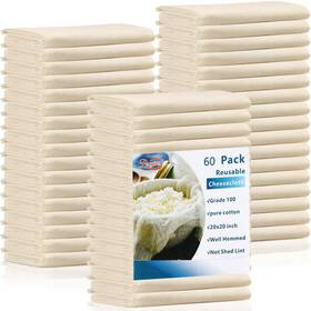 Dou1731 Peryiter 60 Pcs Cheese Cloth For Straining Grade 100 Cheesecloth Hemmed Unble