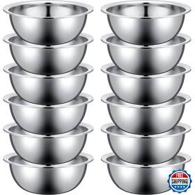 B0cg5znc68 Pinkunn 12 Pc Stainless Steel Mixing Bowl Set Nesting Metal Salad Prep Bowls