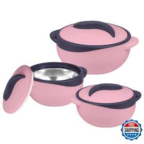 B0dcgvd154 Pinnacle Insulated Casserole Dish With Lid 3 Pc. Set 2.6/1.5/1 Quart Hot Pot Food