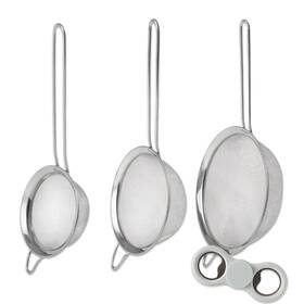 Platinum Series 678634026705 Stainless Steel Sieve Bundle 3 Pack Small Fine Mesh Strainers For Bar Cocktails