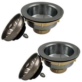 6790166 Plumb Works Brass Chrome Kitchen Sink Strainer Basket 2/pack