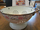 Lw44298 Porcelain Colander Floral Ribbon Trim Color Brass Steel Ivory