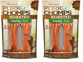 Dt627v Pork Chomps Roasted Pressed Skin Dog Chews 3 Ounce Pack Of 2 Red