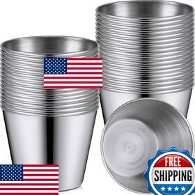 B0b49sbvvj Potchen 100x 1.5oz Stainless Steel Ramekins Dipping Sauce Condiment Cups Metal