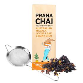 Prana Chai 661708998237 Masala Blend 250 Gram Fine Mesh Tea Strainer. Brew And Stra