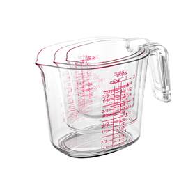 Prettyfine 745225600511 3pcs Nesting Liquid Measuring Cups Set Jugs For Large Clear