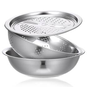 Pretyzoom 20hm226s20zr9i Multifunctional Draining Basket Kitchen 25.50x25.50x6.80cm Silver