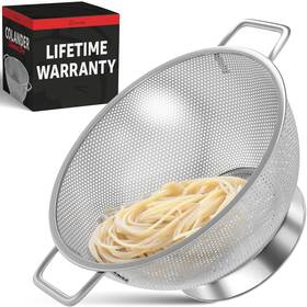 Priority Chef 060744732419 Prioritychef Premium 4 Qrt Stainless Steel Colander For Kitchen Durable Rice