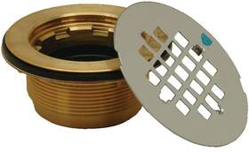 Proflo Pf140nc 4-1/4 Inch Shower Drain Strainer With 2 Brass No-caulk Dra