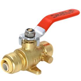 Push Fit 1/2 Xfitting 689836183875 Piece Inch Ball Valve W. Drain And Drop Ear Full Port 1/4