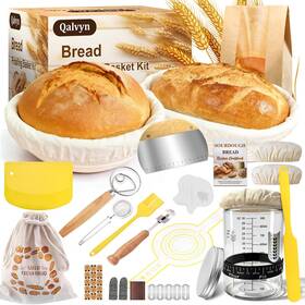 B0fskhllc3 Qalvyn Sourdough Starter Kit With Banneton Bread Proofing Basket Bakin