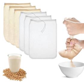 597202 Qianyu 6 Pack Nut Milk Bag Food Grade Nylon Cotton Cheese Cloth Reusable F Inch