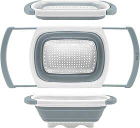 Qimh 705354008718 Collapsible Colander Over The Sink Silicone Kitchen Strainers