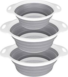 Qimh 723990622457 Collapsible Colander Strainer Set Of 3-2 Pc 4 Quart 1 Gal 2 0.5 Qimh 723990622457 Collapsible Colander Strainer Set Of 3-2 Pc 4 Quart 1 Gal 2 0.5