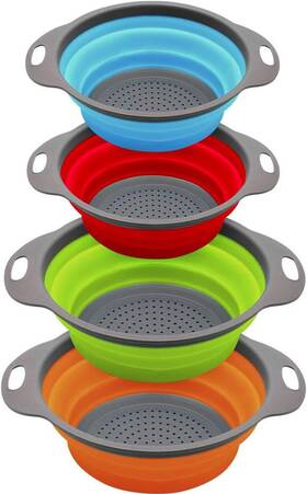 Qimh 744110948288 Collapsible Colander And Strainer Set Of 4 2 Pc Quart 1 Gal