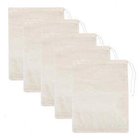 Qinco 780007836870 5 Pack Reusable Cheesecloth Bags Natural Cotton Fine Mesh Filter For Strain Inch