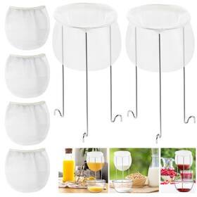 Q6365 Qinlectri 2 Pack Jelly Strainer Stand Stainless Steel With 6 Reusable S
