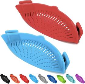 Qiunizadila 691198290177 2 Pcs Clip On Strainer Pot For Pasta Meat Vegetables Fruit Silicone