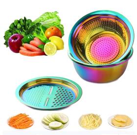 Qobimoon 373312348195 3pc/set Colander Set Stainless Steel Vegetable Slicer Fruit Potato P Qobimoon 373312348195 3pc/set Colander Set Stainless Steel Vegetable Slicer Fruit Potato P