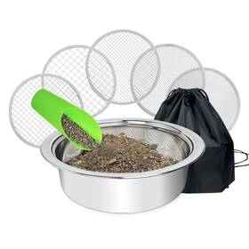 Yys-005-151 Qutiing Soil Sifter For Gardening Stainless Steel Sifting Pan Dirt 9.5in Roc