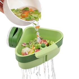 22426372 Ranjaner 2025 Upgraded Suction Cup Sink Strainer Basket Automatic Dumping Corner