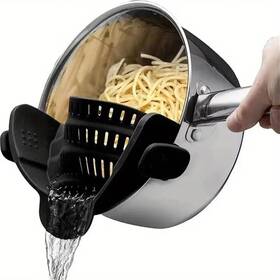 Rapidroo-shop 313107681622 1pc Adjustable Silicone Clip-on Strainer For Pots Pans And Bowls - Handheld Dr