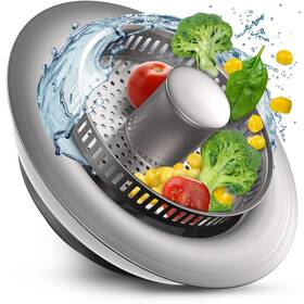 Ray Elegant Style 723707976934 3-in-1 Kitchen Sink Drain Strainer And Stopper Stainless Steel Anti-clogging