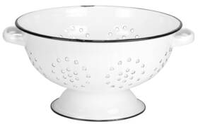 Red Co. 810056231743 Strainer Colander Distressed White Black Rim 10.5 Inch Co