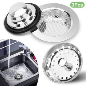 Redtagtown 690770227761 3pcs Kitchen Sink Drain Strainer And Stopper Set Food Catcher For Garbage Disposal Redtagtown 690770227761 3pcs Kitchen Sink Drain Strainer And Stopper Set Food Catcher For Garbage Disposal