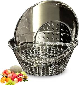 Reikomo 313035268254 2-tier Kitchen Strainer And Colander Set Stackable Filter For Washing Fruits