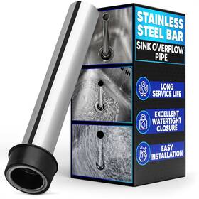 Riv0125 Reluen Stainless Steel Bar Sink Overflow Pipe 7.48 In - Metal Strainer Tub