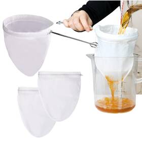 Zlw230421 Remowhalle 3 Pcs Fine Mesh Strainer Bags With Handle Reusable Nut Milk Bag Thai Tea Str