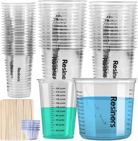 R-206e Resiners Epoxy Measuring Cups 50pcs Resin Mixing For 50 Pack Clear