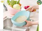 Ricewasher Honest Good Strainer Soaking Washing Rice Fruit Vegetables Legumes Grains Friendly Mesh Blue 089902624330
