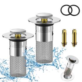 Amzjy002 Ridroid Bathroom Sink Drain Strainer Pop-up With Removable Stainl