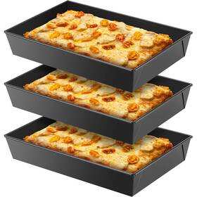 B0cxcvrtv6 Rimcereal 3 Pcs Detroit Style Pizza Pan 10 X 14 2.36 Inch Non Stick Rectangle