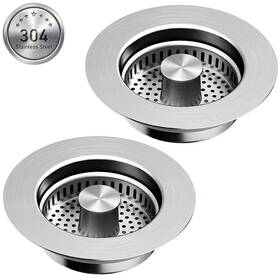 Jsdl-2p Rlqxg 3 In 1 Kitchen Sink Drain Strainer 304 Stainless Steel Pop Up Anticlogging Kit