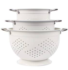 K-10-3-r Rorence Powder Coated Steel Colanders 1.5 Quart 3 And 5 Set Of -