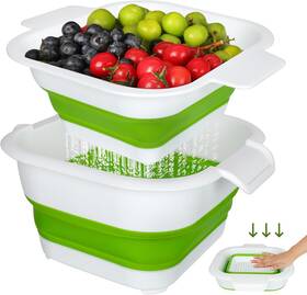 Rosd091ag1 Rottogoon Collapsible Colander Set With Strainer Bowl 2 In 1 Fruit Washing Green Rosd091ag1 Rottogoon Collapsible Colander Set With Strainer Bowl 2 In 1 Fruit Washing Green