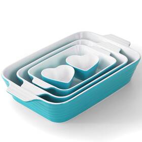 B0ddpj9n8v Ruyoliks Ceramic Baking Dish Set 9x12.8 Inch Ramekin Casserole Lasagna Pan Turquoise